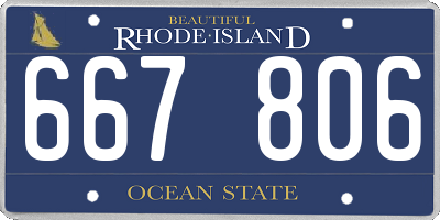 RI license plate 667806