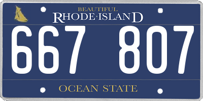 RI license plate 667807