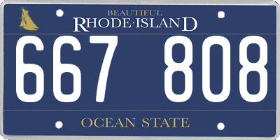 RI license plate 667808