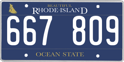 RI license plate 667809