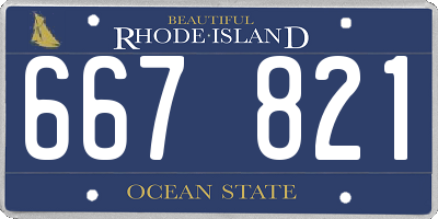 RI license plate 667821