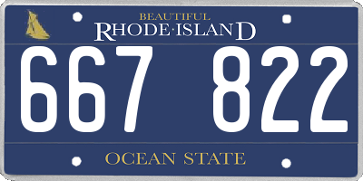 RI license plate 667822