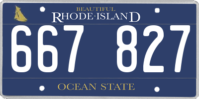 RI license plate 667827