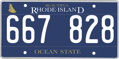 RI license plate 667828
