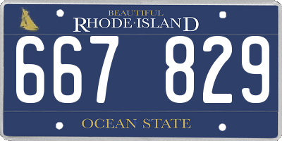 RI license plate 667829