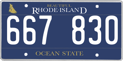 RI license plate 667830