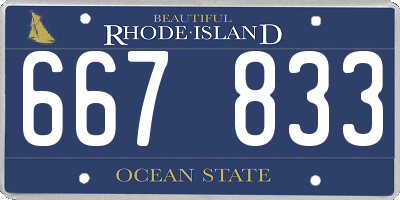 RI license plate 667833