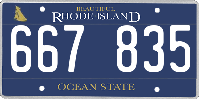 RI license plate 667835