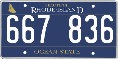 RI license plate 667836