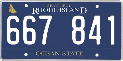 RI license plate 667841