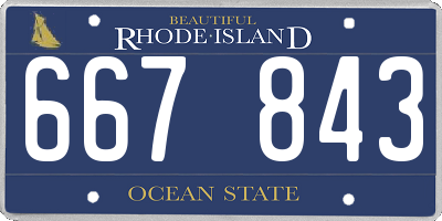 RI license plate 667843