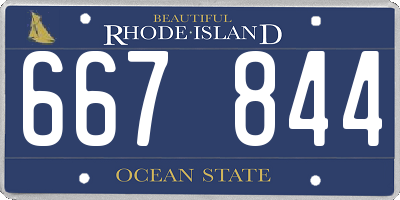 RI license plate 667844