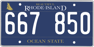 RI license plate 667850