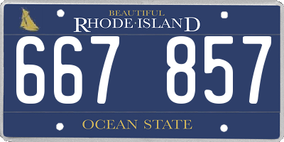 RI license plate 667857