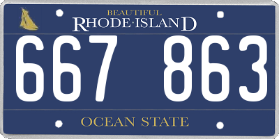 RI license plate 667863