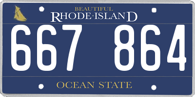 RI license plate 667864