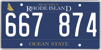 RI license plate 667874