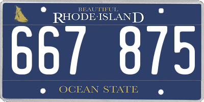 RI license plate 667875