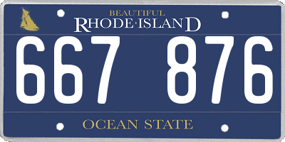 RI license plate 667876
