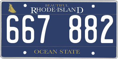 RI license plate 667882