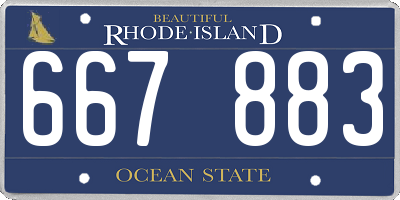 RI license plate 667883