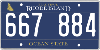 RI license plate 667884