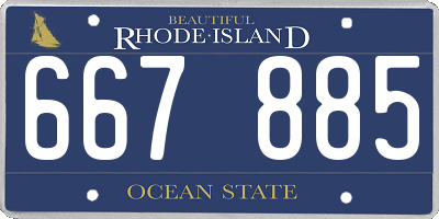 RI license plate 667885