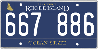 RI license plate 667886
