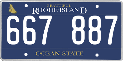 RI license plate 667887