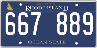 RI license plate 667889