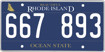 RI license plate 667893