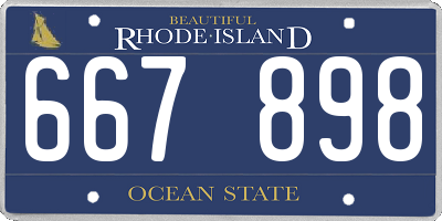 RI license plate 667898