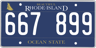 RI license plate 667899