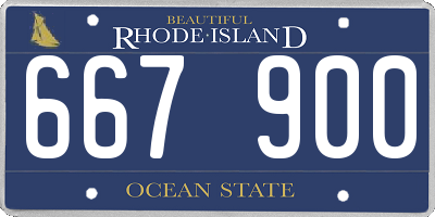 RI license plate 667900