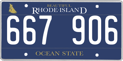 RI license plate 667906