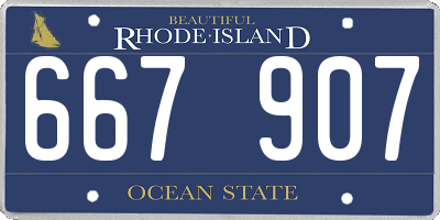 RI license plate 667907