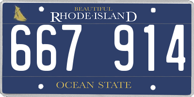 RI license plate 667914