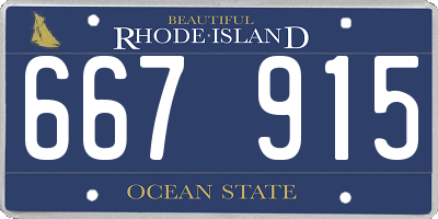 RI license plate 667915