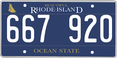 RI license plate 667920