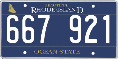 RI license plate 667921