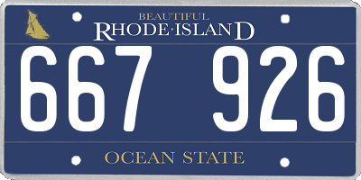RI license plate 667926