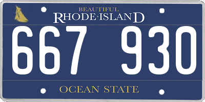 RI license plate 667930
