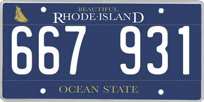 RI license plate 667931