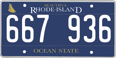 RI license plate 667936
