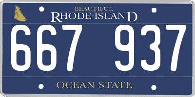 RI license plate 667937