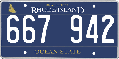 RI license plate 667942