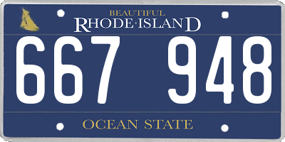 RI license plate 667948