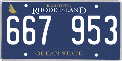 RI license plate 667953