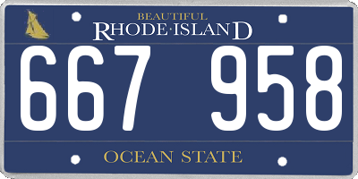 RI license plate 667958