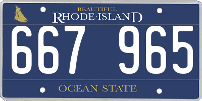 RI license plate 667965